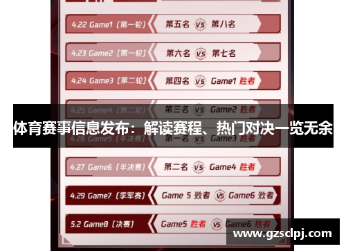 体育赛事信息发布：解读赛程、热门对决一览无余